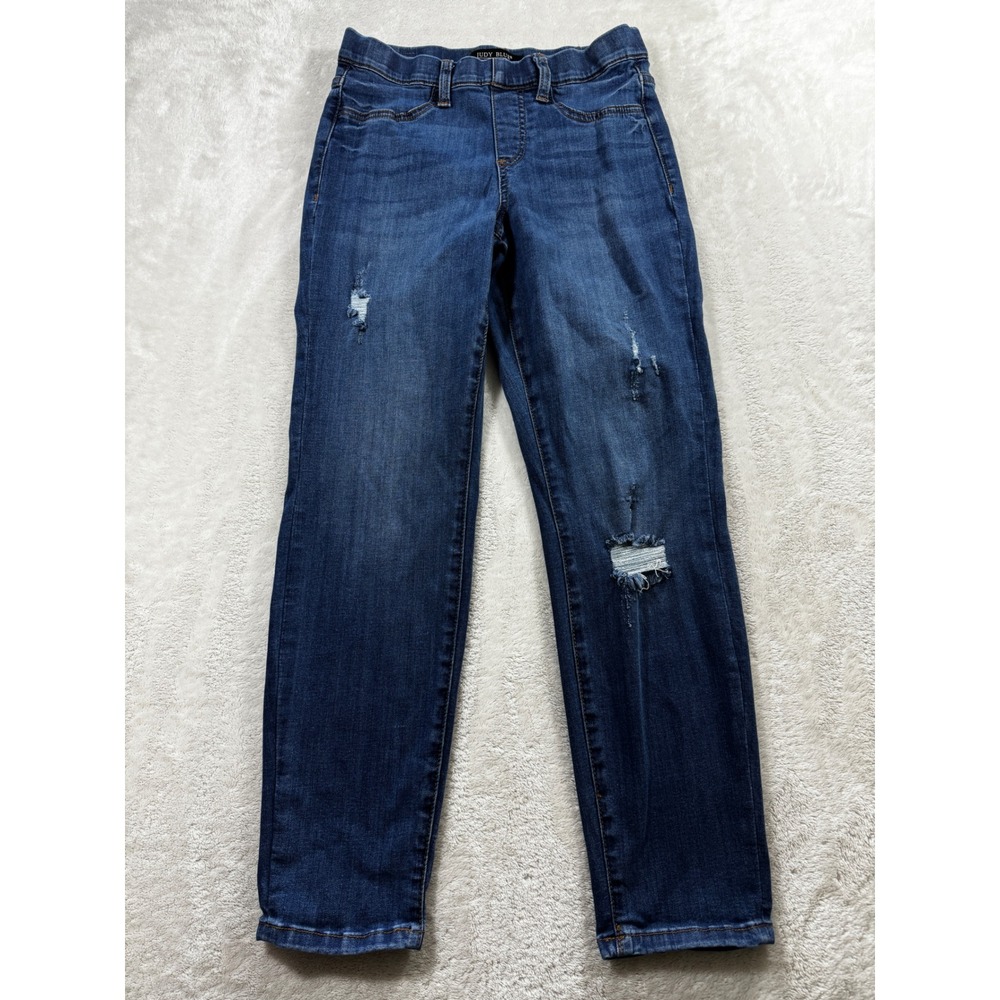 Judy Blue Womens Boyfriend Distressed Blue Jeans 5/27 Meas: 28x27